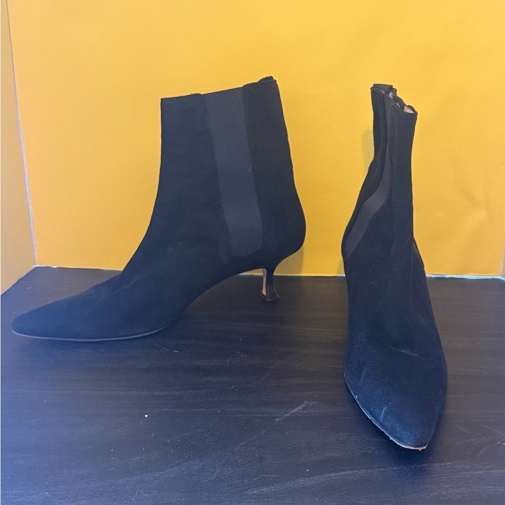 Manolo Blahnik Black Heeled Boots 38 1/2